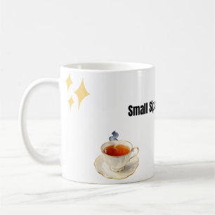 Taza De Café Pequeños sorbos. Gran felicidad. Tipografía linda