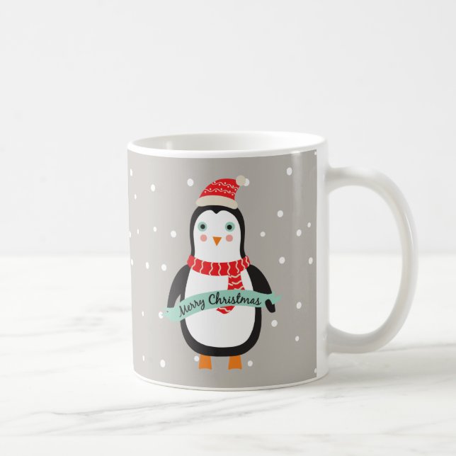 Taza De Café Pequeños y pequeños Navidades penquin peronalizado (Derecha)