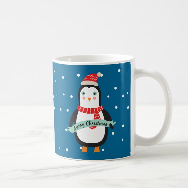 Taza De Café Pequeños y pequeños Navidades penquin peronalizado (Derecha)