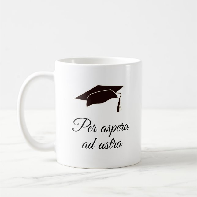 Taza De Café Per aspera ad astra Letrero en Latín Script  (Izquierda)