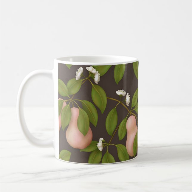 Taza De Café Peras rosadas (marrón oscuro) (Izquierda)