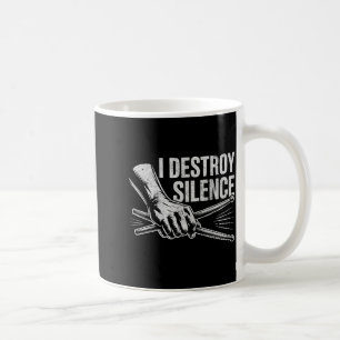Taza De Café Percusionista Baterista I Destruyo Silencio Amante