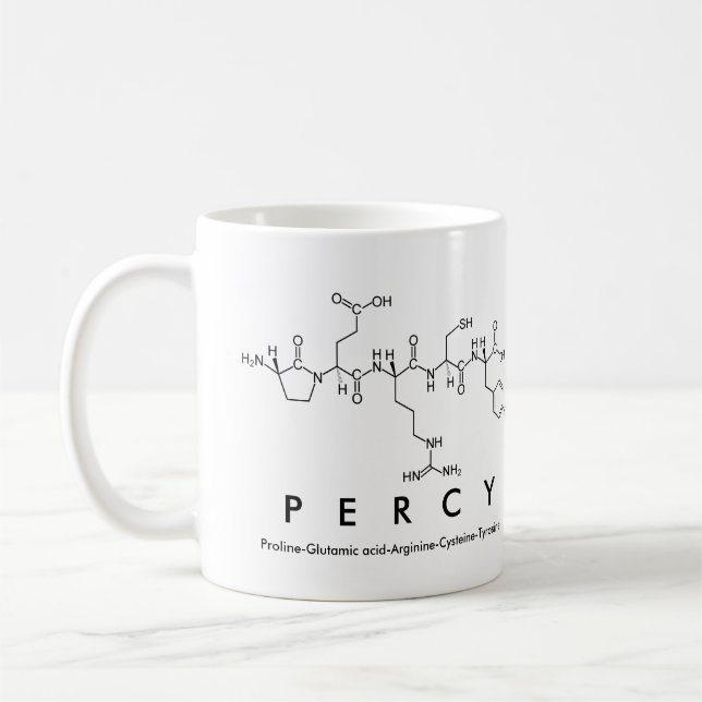 Taza De Café Percy peptide name mug (Izquierda)