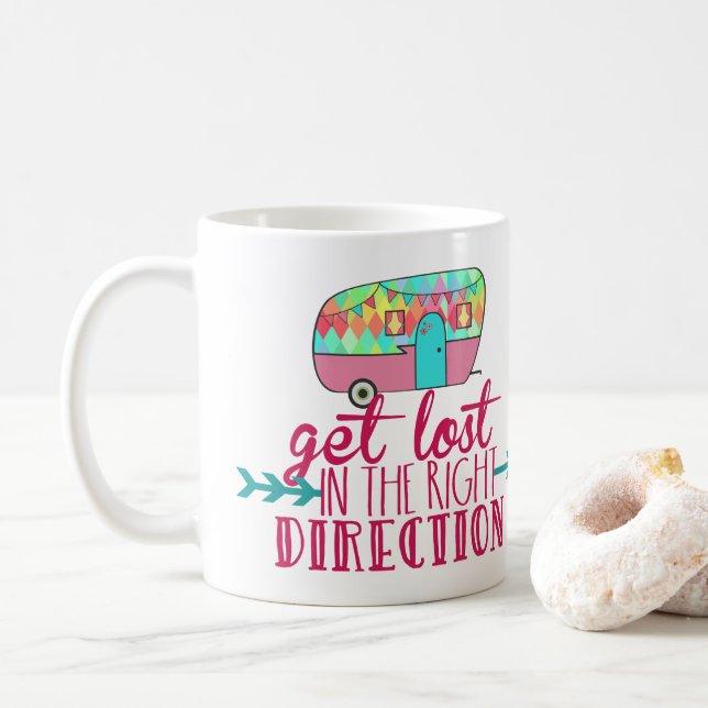 Taza De Café Perder En La Dirección Correcta Camping Mugs (Con donut)