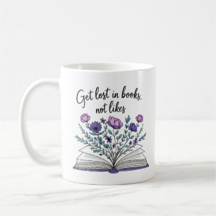 Taza De Café Perderse en libros, no me gusta - cita literaria
