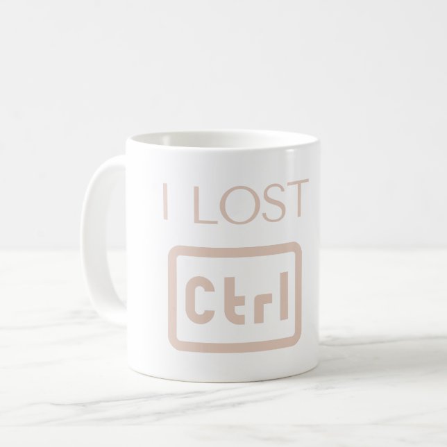 TAZA DE CAFÉ PERDÍ CTRL - CONTROL - CHISTE DE PROGRAMADOR (Anverso izquierdo)