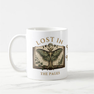 Taza De Café Perdida Entre Las Páginas Bruja Luna Polilla Libre