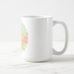 Taza De Café Perdido en el Arcoíris de Vibración Mandala Neon G