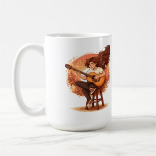 Taza De Café Perdido En La Estética Ilustrada Del Guitarrista A
