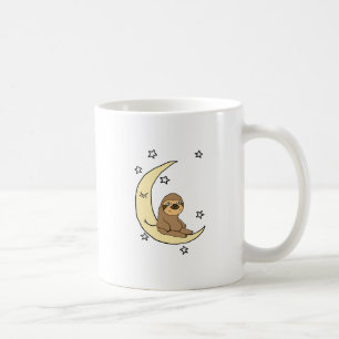 Taza De Café Pereza linda que se sienta en el dibujo animado de
