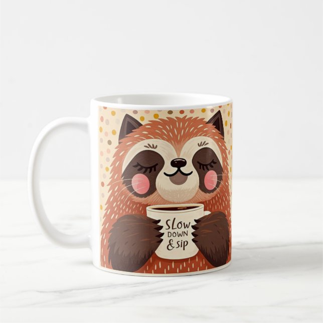 Taza De Café Pereza Personalizado aguda con ojos exageradamente (Izquierda)