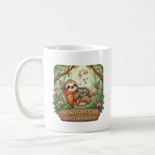 Taza De Café Perezoso Acogedor con Café y No Molestar Texto