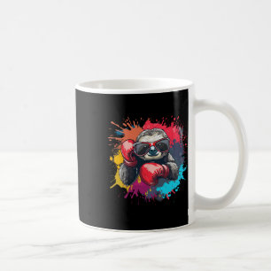 Taza De Café Perezoso Boxeador Con Guantes De Boxeo Kickboxing 