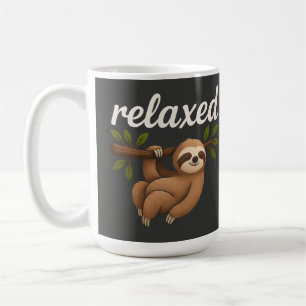 Taza De Café Perezoso divertido relajado ilustración de estilo 