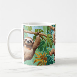 Taza De Café Perezoso en un árbol 