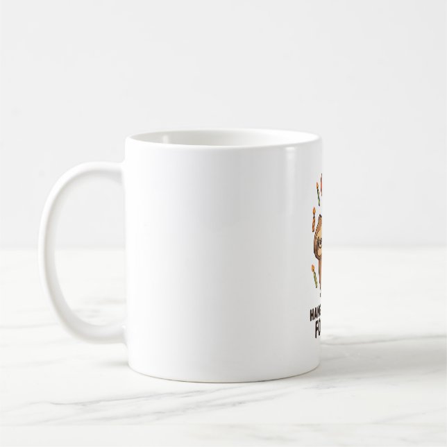 Taza De Café Perezoso Globo Cumpleaños Esperando Tarta , C (Izquierda)