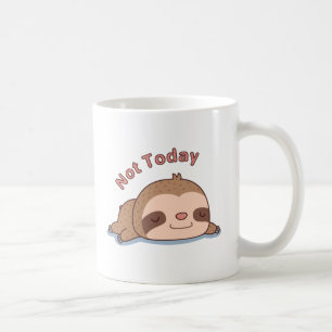 Taza De Café Perezoso Lindo No Hoy Descansando