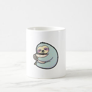 Taza De Café Perezoso Soñoliento con Café – Ilustración Cuca y 