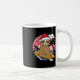 Taza De Café Perezoso Surfista Navidad En Julio Playa Vacacione