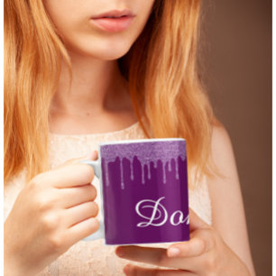 Taza De Café Perfección del ciruelo - Purpurina del Personaliza
