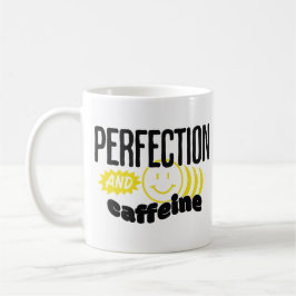 Taza De Café Perfección y cafeína graciosa sarcástica