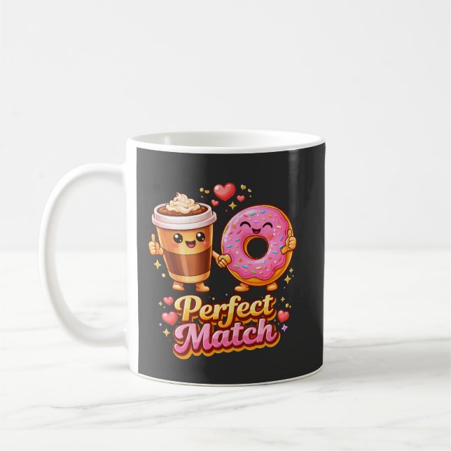 Taza De Café Perfect Match Coffee and Donut Cute Food (Izquierda)
