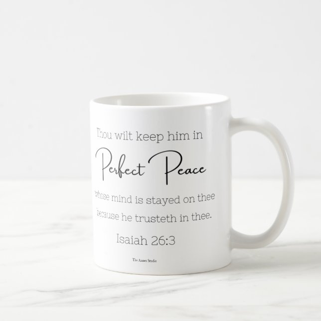 Taza De Café Perfect Peace Mug Isaiah 26:3 (Derecha)