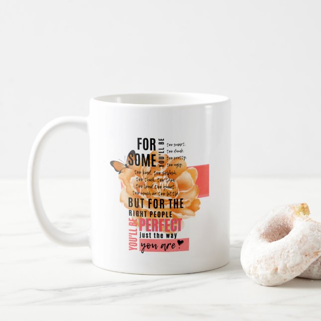 Taza De Café Perfecto como se ilustra la cita (Con donut)