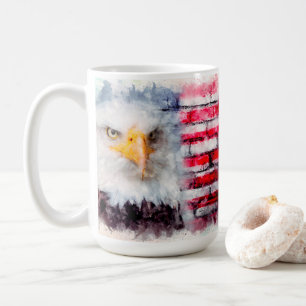 Taza De Café Perfil de águila en la pared de ladrillo