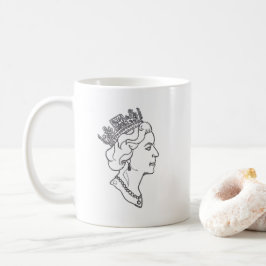 Taza De Café Perfil de la Reina Isabel