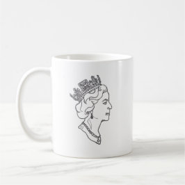 Taza De Café Perfil de la Reina Isabel