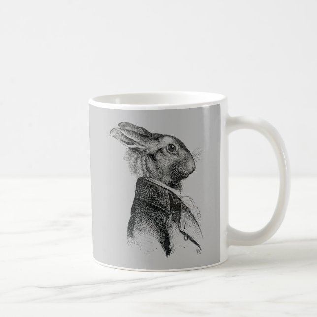 Taza De Café Perfil de retrato de conejo (Derecha)