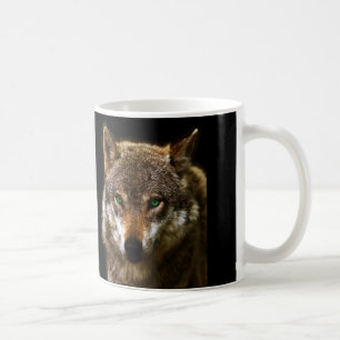 Taza De Café Perfil del lobo con el fondo editable del ~ de los