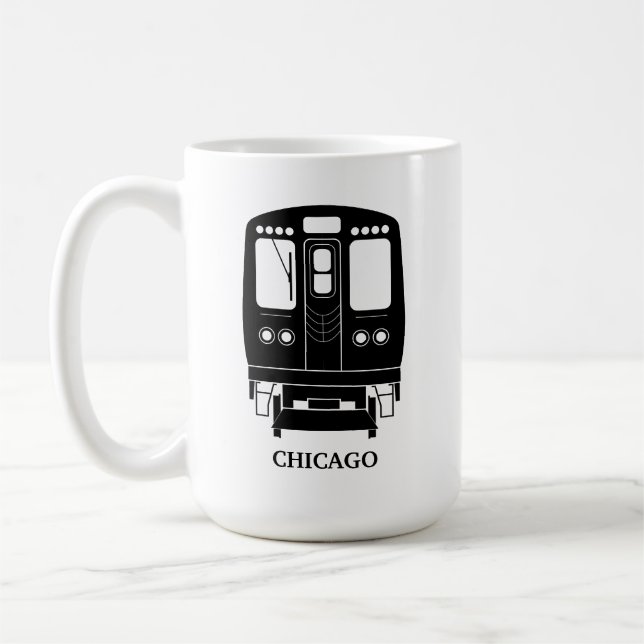 Taza De Café Perfil "L" de Chicago Negro (Izquierda)