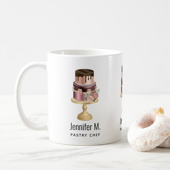Taza De Café Perforaciones de chocolate y pastel de lujo de oro (Con donut)