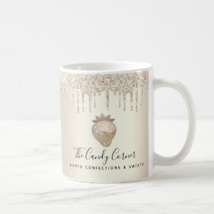 Taza De Café Perforaciones de Purpurina de confitería de fresa 