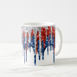 Taza De Café Perforaciones de Purpurinas patrióticos