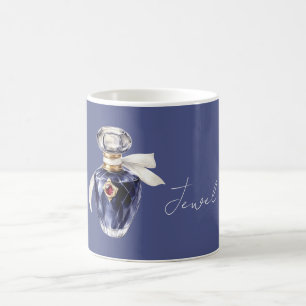 Taza De Café Perfume Blue Jewel Cinta Blanca