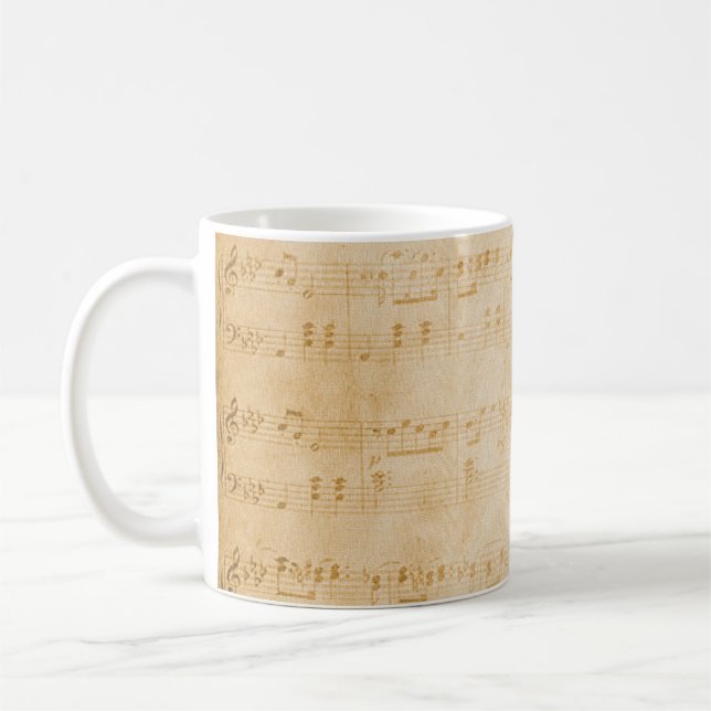 Taza De Café Pergamino antiguo de fondo (Izquierda)