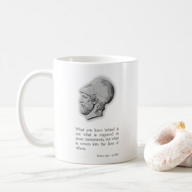 Taza De Café Pericles Portrait & Cita: Lo que dejas... (Con donut)