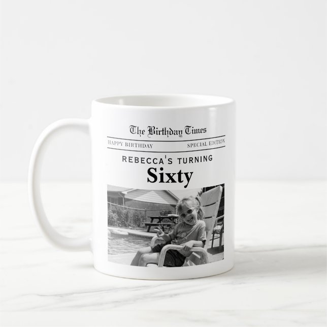 Taza De Café Periódico Cumpleaños 60 (Izquierda)