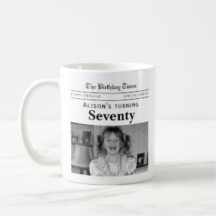 Taza De Café Periódico Cumpleaños 70