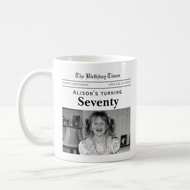 Taza De Café Periódico Cumpleaños 70 (Izquierda)