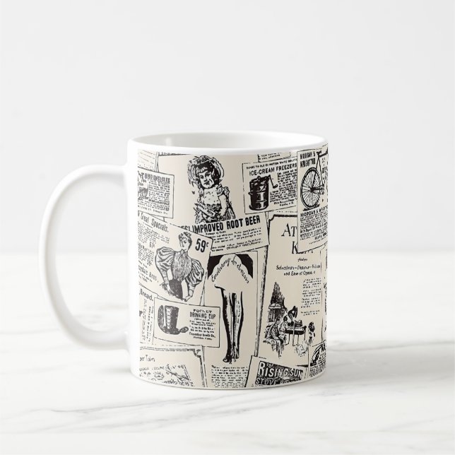 Taza De Café Periódico Vintage (Izquierda)