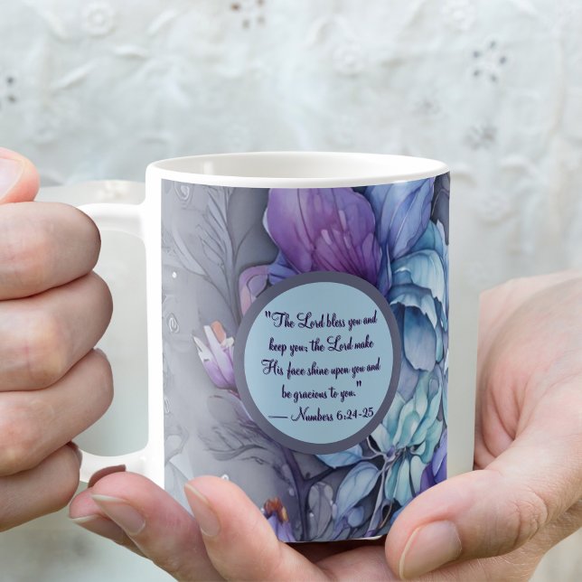 Taza De Café Periwinkle Garden Morning Blessing Mug (Subido por el creador)