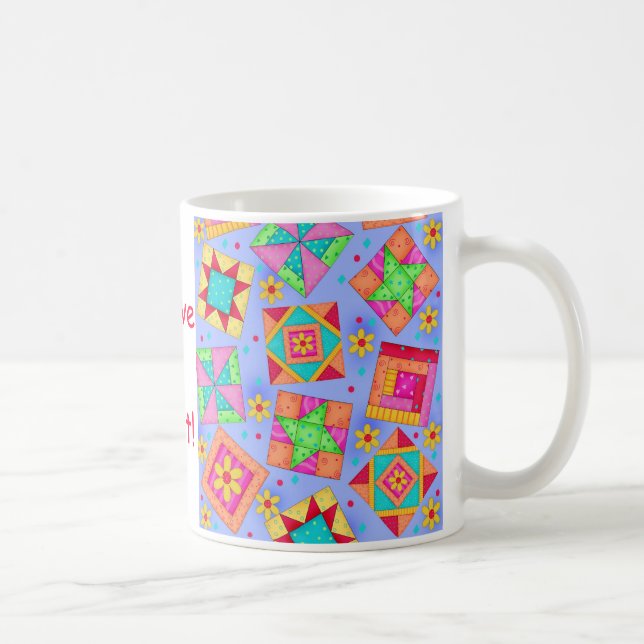 Taza De Café Periwinkle Patchwork Quilt Mug (Derecha)