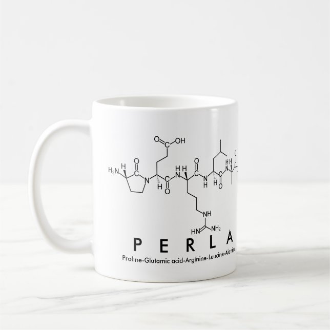 Taza De Café Perla peptide nombre mug (Izquierda)