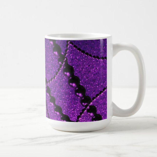 Taza De Café Perlas oscuras con café morado metálico (Derecha)