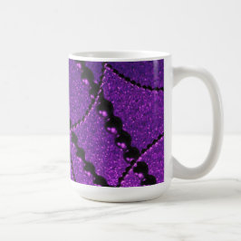 Taza de café Perlas oscuras con motas metálicas pú