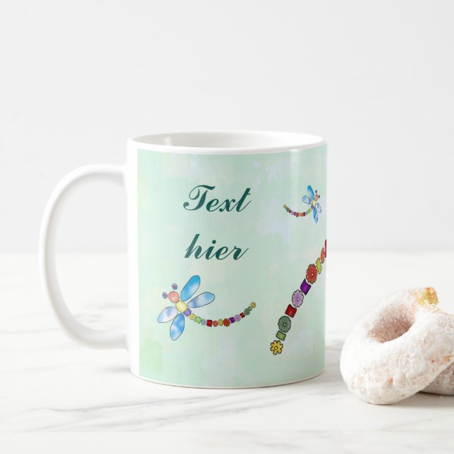 Taza De Café Perlenlibelle, personalisiert (Con donut)